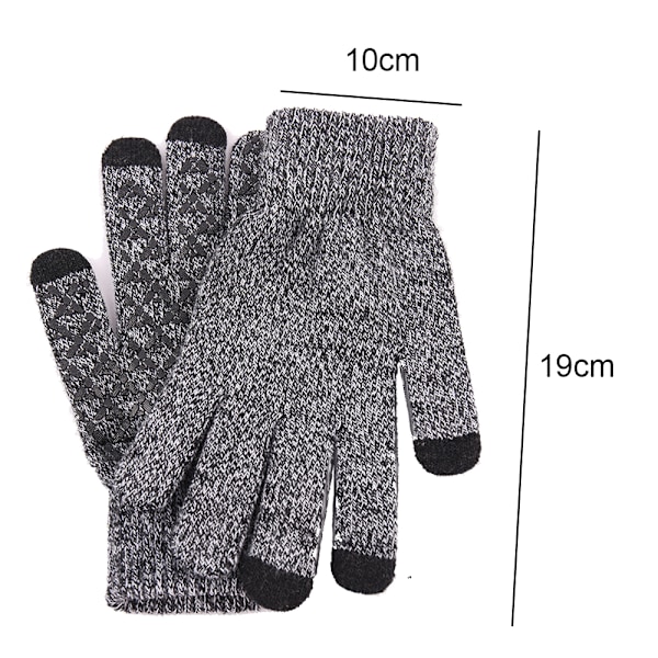 Knit thermal gloves, wool non-slip touch screen gloves