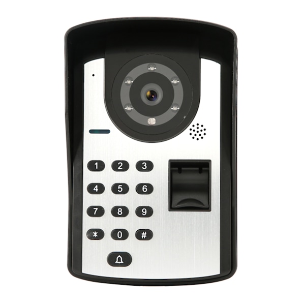 7-tums LCD-skärm Lösenord Fingeravtryck Video Dörr Visuell Intercom Dörrklocka AU-kontakt 110-240V
