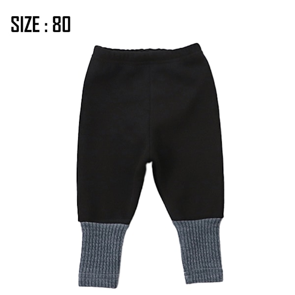 Bebisens extra tjocka varma fleecebyxor, höst- och vinterplysch-leggings (svart)