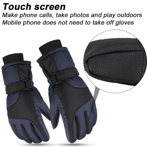 Tykke fløjlsbløde, varme motorcykelvandtætte, skridsikre vindridnings-touchscreen-bomulds-skiglove