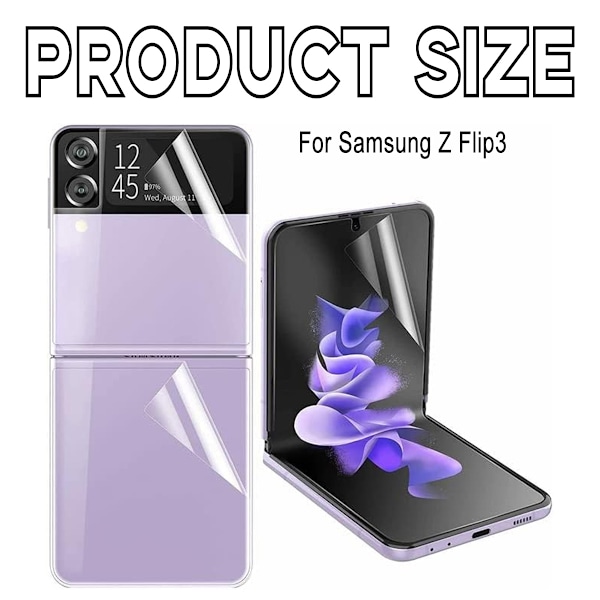 2-PACK 3-in-1 Hydrogeelikalvo Samsung Galaxy Z Flip 3 Läpinäkyvä/Kirkas