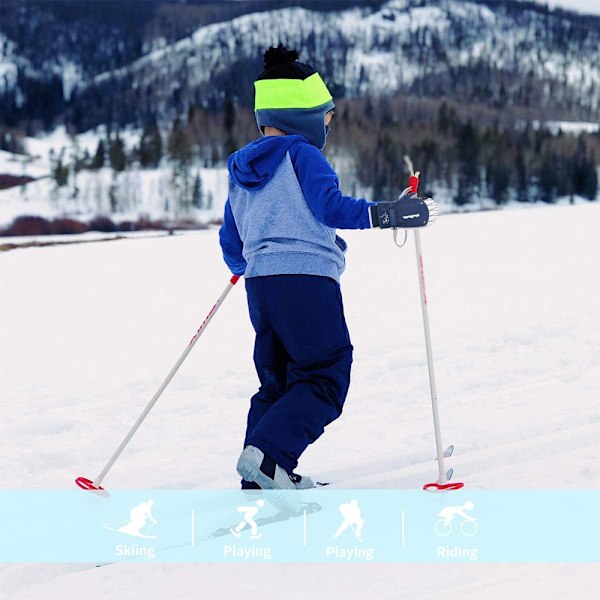 Søte mønstrede skiglover vinter 6-12 år gamle barns varme hansker utendørs sykling vindtett