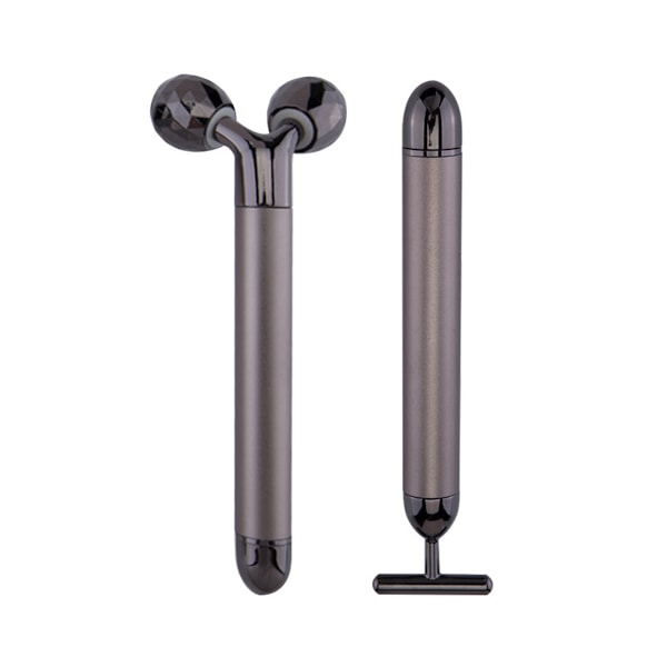 2-i-1 Ansiktsmassagekit Elektrisk 3D Ansiktsrulle Massager T-formad Ansiktsmassage Set Hudmassageverktyg