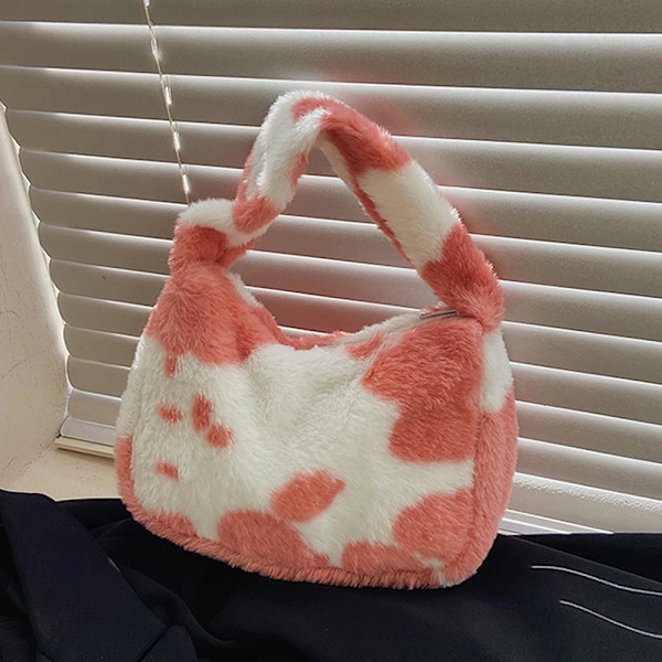 Damer og jenter Mote Plysj Trykk Clutch Håndveske