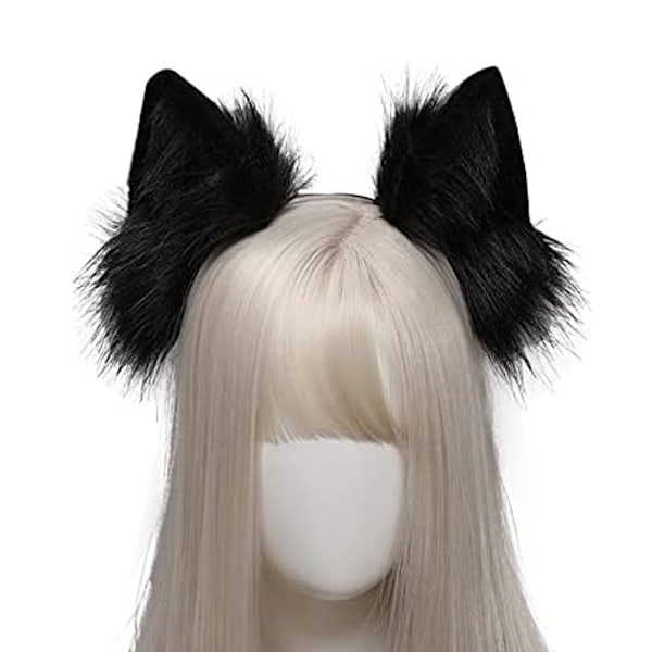 Katt Räv Gris Fuskpäls Öron Hårband Söt Halloween Handgjorda Djur Päls Öron Hårbåge