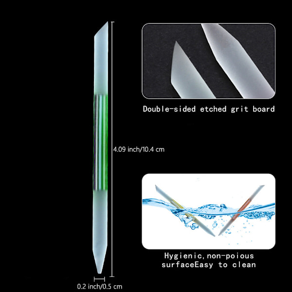 5 stk. Glas Neglebåndspusher Neglebåndspind Sæt Dobbeltsidede Neglefiler Manicure Filning Neglebåndsfjerner