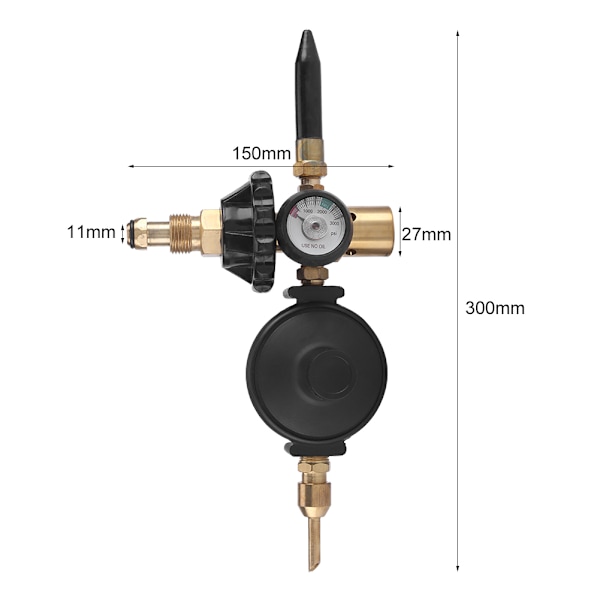 Ballonguppblåsningsregulator med tryckreglering och luftflödesmätare