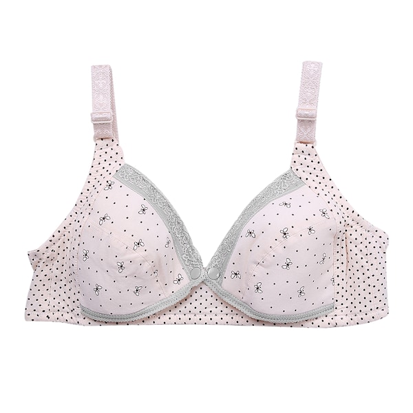 Butterfly Lace Knappfront Öppen Amningsbh Utan Bygel för Mamma (Hudfärg 85)