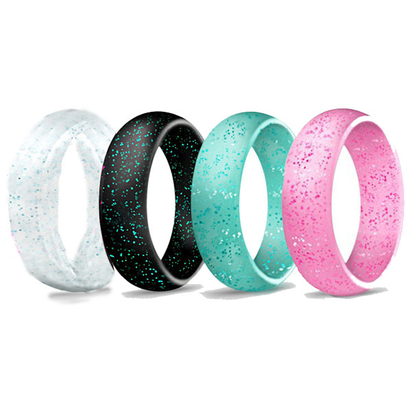 Ergonomisk Andningsbar Design, Silikonringar för Kvinnor med Storlek 7, Silikon Vigselring för Kvinnor, 5,7 mm Bred - 2 mm Tjock