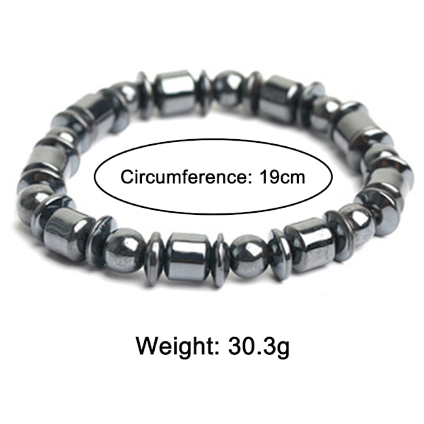 Armbånd, Mote Magnetisk Armbånd, Unisex Svart Stein Armbånd for Menn og Kvinner, Helsepleie Magnetisk Feltterapi Armbånd, Flott Gave