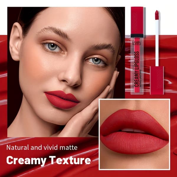 Langtidsholdbar lipgloss, naturlig læbefarve, mat læbestift, fløjlsblød læbecreme, vandfast.