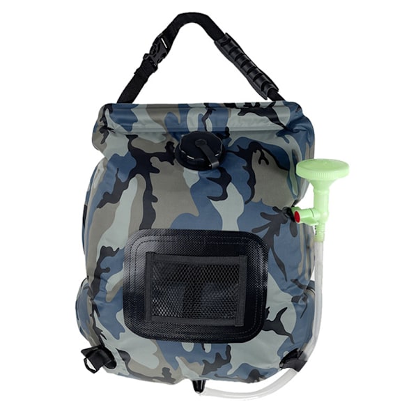 Solarduschväska Camo 20L Campingbad Vikbar Vattenväska PVC Bärbar Badväska Vattenförvaringsväska