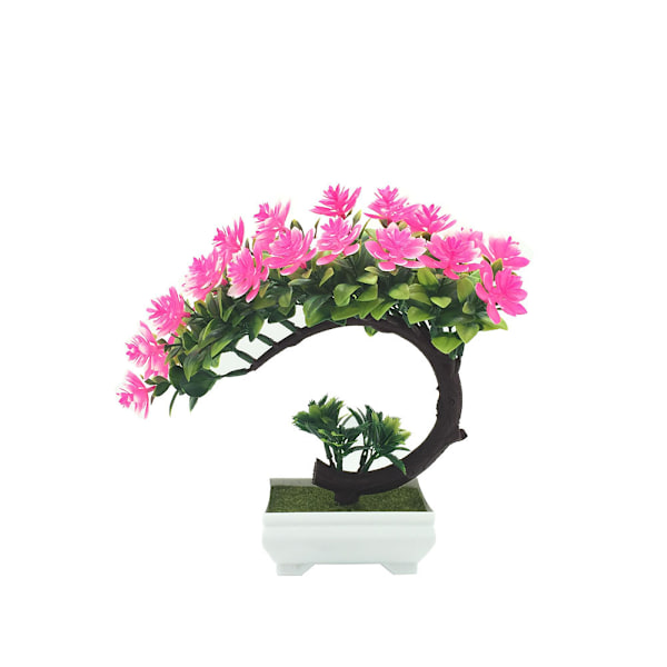 Kunstig Månelotus Liten Potteplantet Simulering Potteplante Ornament Dekorasjon (Rosa)