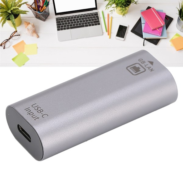 USB-C till Ethernet LAN RJ45 Adapter Konverterare Stöd för Android OS X/Windows 10/100/1000Mbps