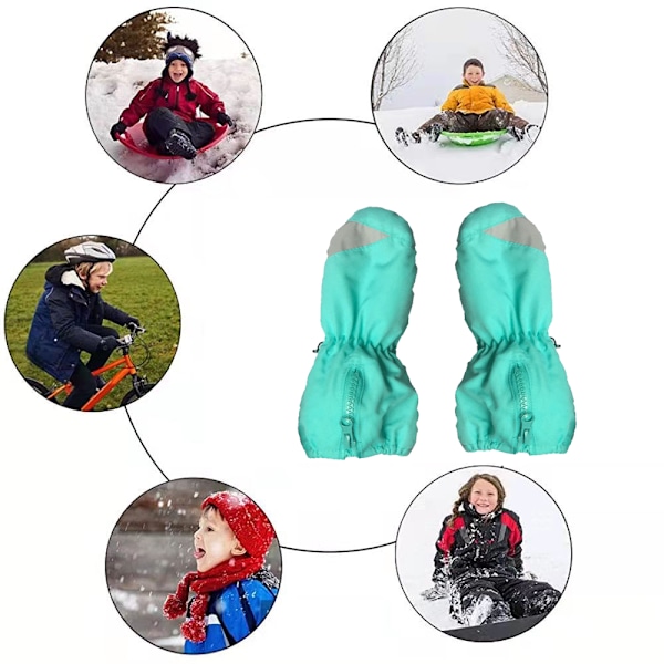 Barnevennlige fingerhansker for snølek, varme, tykke, vanntette barneskimittener
