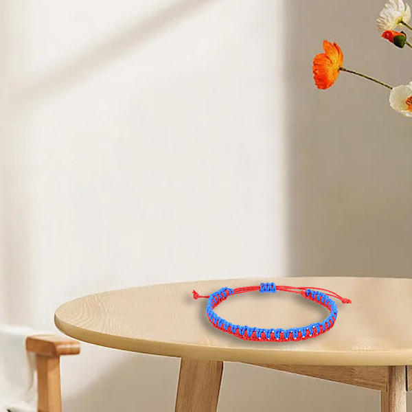 2 st Tvåfärgat vävt handrep Armband, Amulett, Smyckesaccessoarer för kvinnor och tonårsflickor, Lycka till