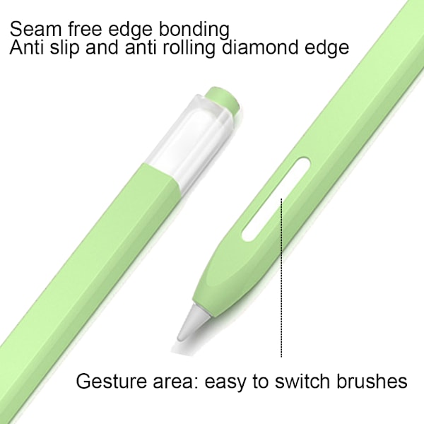 Skyddande mjukt silikonskal, kompatibelt med Apple Pencil 2:a generation, genomskinlig geléfärg