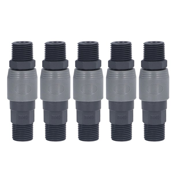 5-pack Självspännande Snabbkoppling C-typ Slangkopplingar för Maskiner Elektronik (SM+PM-40)