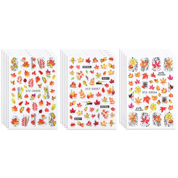 Autumn Nail Decals, Self-Adhesive Maple Leaf 3D Design, Easily Removable Nail Stickers, Safe Material For DIY Nail Art, Fun Design For【mo】