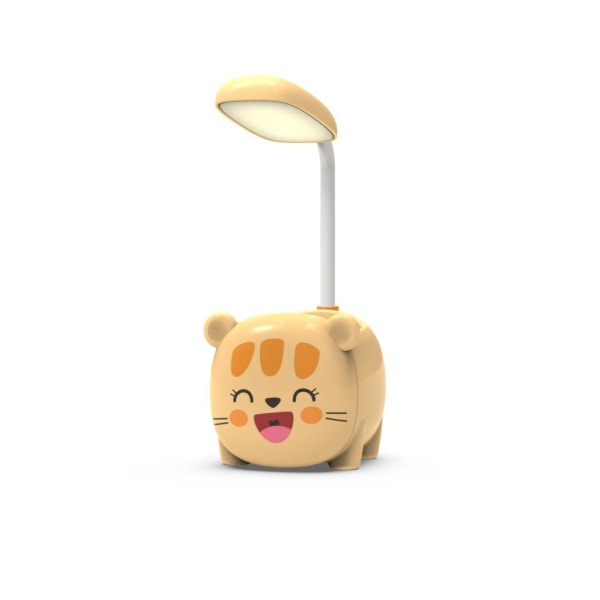 Skrivbordslampa Cartoon LED hopfällbar slang Ögonskydd Uppladdningsbar bordslampa med pennhållare