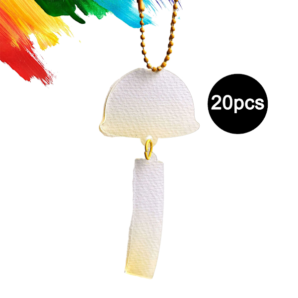 20 stk. Akryl Blanks med Farverige Perlekæde, Klar Gradient Vindklokke Formet Akryl DIY Ornament Blanks til Nøglering Håndværk Hængende Julepynt