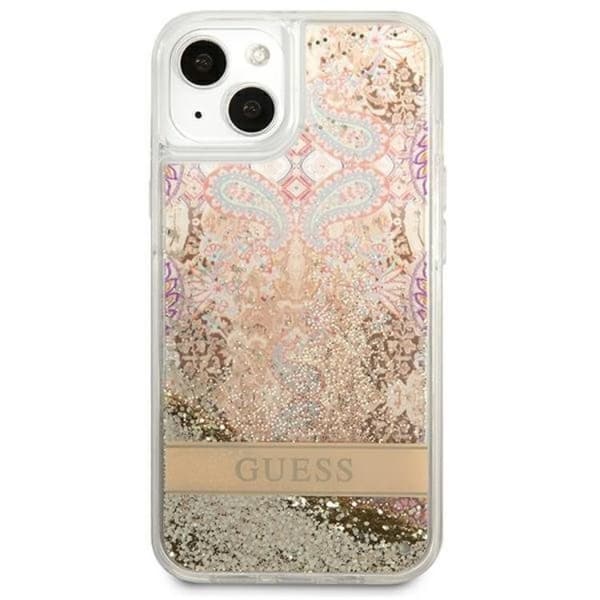 [RM]Guess iPhone 13 mini Skal Paisley Liquid Glitter - Guld Guld Guld 90