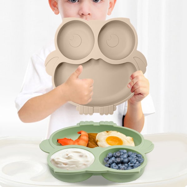 Separerede tallerkener med sugekopper, silikone tallerkener med sugekopper baby service