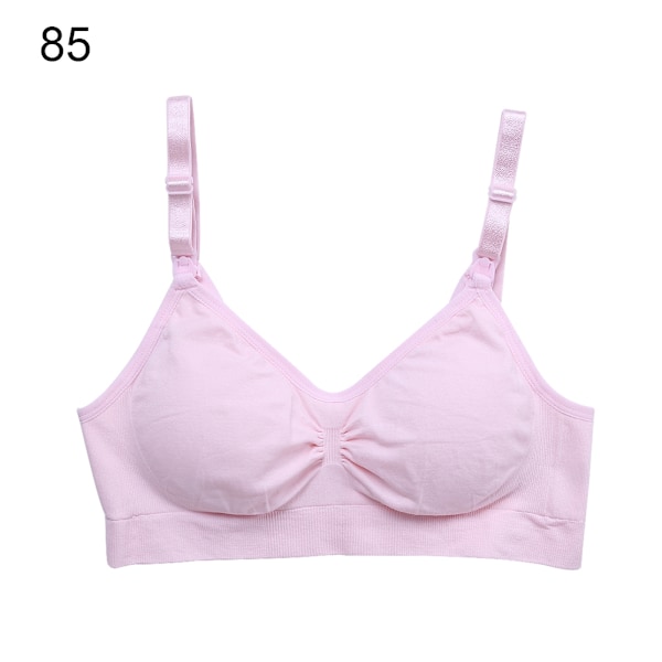 Mjuk amningsbh för gravida kvinnor i bomull utan bygel, mammaunderkläder (Rosa 85)