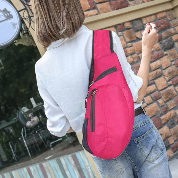 Männs ryggsäck liten crossbody bröstrem ryggsäck hopfällbar sportväska utomhus axelväska