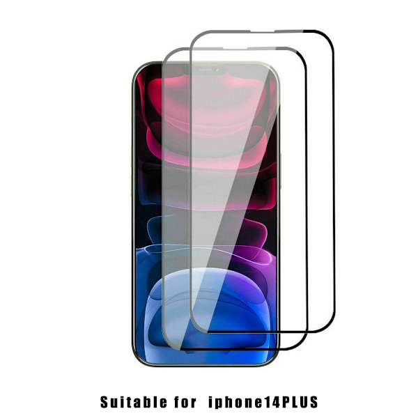 2-Pack iPhone 14 Plus Heltäckande Skärmskydd i Härdat Glas
