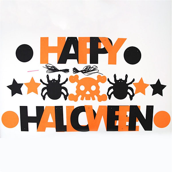 3 Sett/Pose Stoffbanner med Tau og Nål Engelsk Bokstav Halloween Element Hengepynt