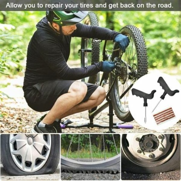30 st naturgummi däckreparationsbits bildäcksbit 6MM10CM Motorcykeldäckreparationssats med 2 installationsverktyg Tubeless reparationssats Motorcykel Auto