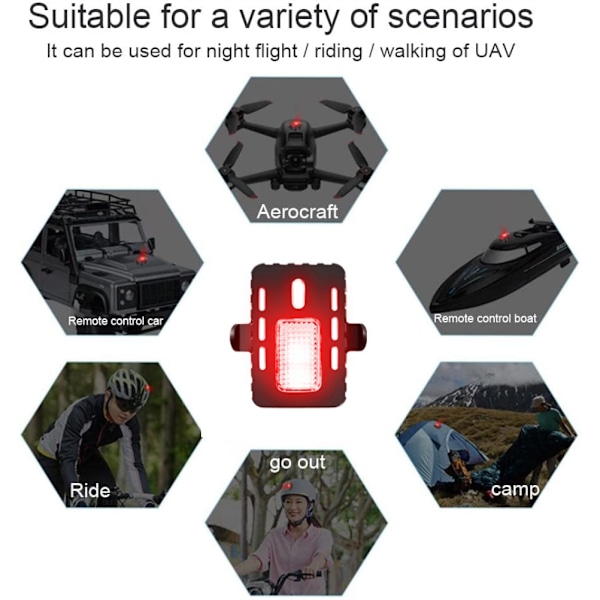 Drone Strobe Lys Genopladelig Universal LED Natflyvningslys Advarselslys Drone Tilbehør