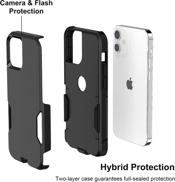Etui til iPhone-serien – Designet for iPhone 12-etui og iPhone 12 Pro-etui, Premium Støtsikkert Fallbeskyttelsesetui for 6,1 tommer (iPhone Black[TT] Black iPhone 12/12Pro