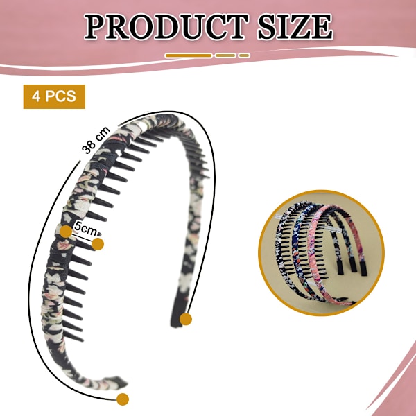 4-pack Multifärgade Skyddande Harts Tandkammar Hårband Hårband Hårtillbehör av Beauty hair (Blandade färger)
