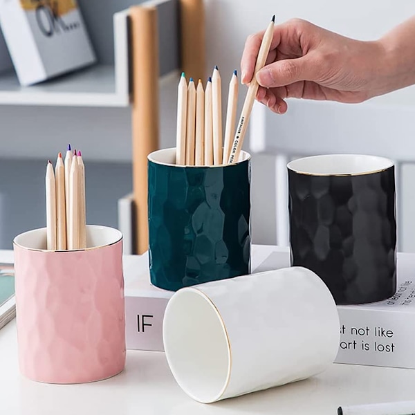 Makeup Penselholder Keramik Penholder Stativ Kop Blyant Holder Organizer