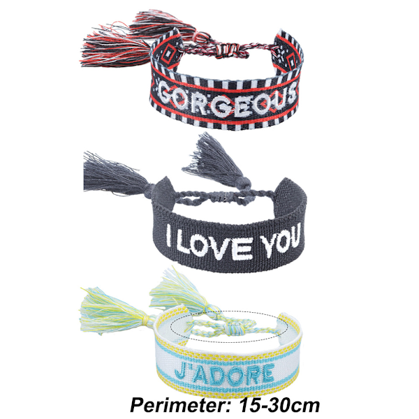 3 stk Justerbare Armbånd for Kvinner Menn Jenter Vevde Vennskaps Armbånd, Julegaver