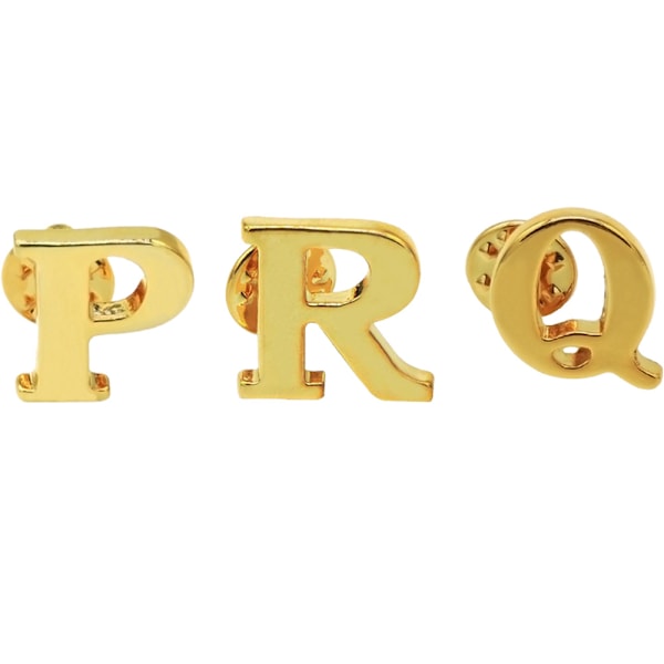 Mænd Kvinders Initial Alphabet Bogstav Pins Krage Badge Brocher til Forretning Bryllup Graduation Gave