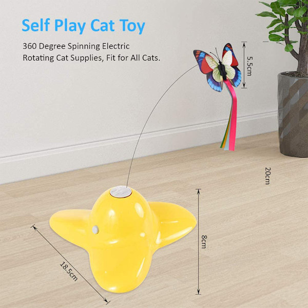 Katt leksaker, interaktiva katt leksaker för inomhuskatter, fjäril katt leksak, roliga kattunge leksaker, elektronisk realistisk fladdrande ljud