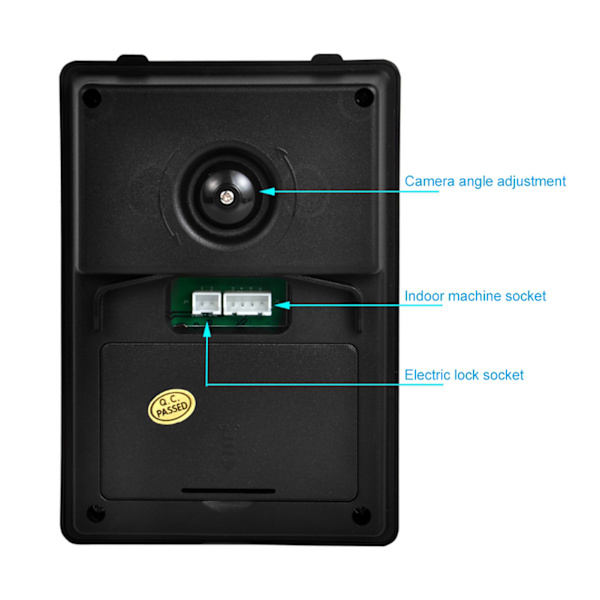 7 tum LCD Videodörrtelefon Dörrklocka Intercomkamera Monitor Hem Säkerhetssystem 110-240V (UK)