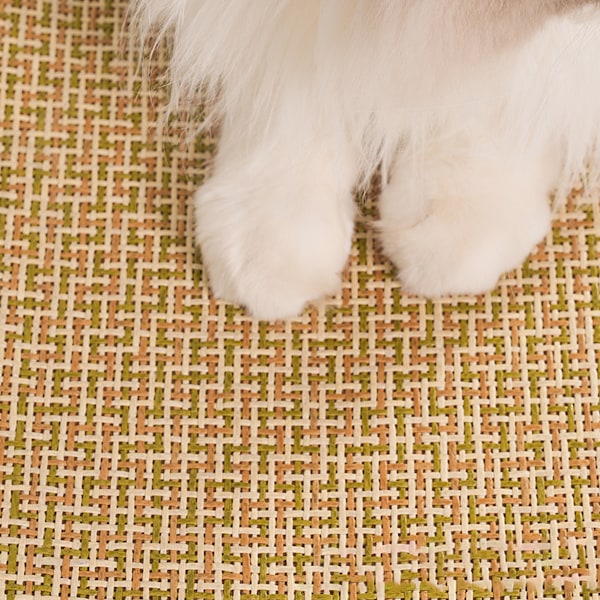 Kølende Katte- og Hvalpemadras, Rattan Dyremadras til Katte Små og Mellemstore Hunde Hvalpe, Ikke Let at Deformere Kølemadras, Dyresovemadras