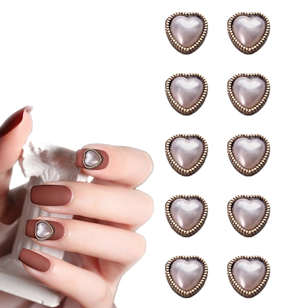 10 Metalliska Nageldekorationer Retro Metalliska Nagelsmycken DIY Dekorativa Nagelkonst