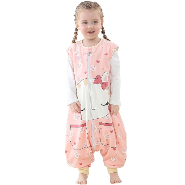 Rosa Kitty Baby Höst/Vinter Toddler Ärmlös Footsäck