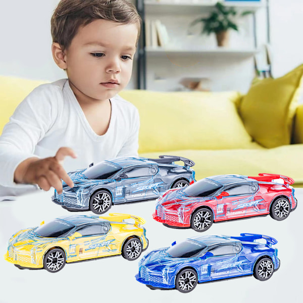 Auton lelut - Valoisa leluja lapsille, vilkkuvat LED-valot - Leikkiautoja 3-vuotiaille pojille +