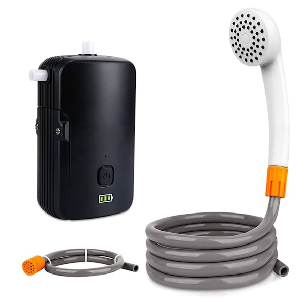 2022 Bärbar campingdusch Eldusch utomhus/inomhus med power , 2 flödeslägen 4400 mAh USB uppladdningsbar snabbladdning, 8,2