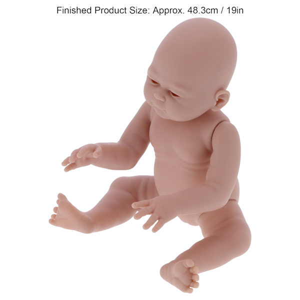 19 Tums Omålad Reborn Babydocka Kit Vinyl Oavslutad Babyflicka Dockform Delar
