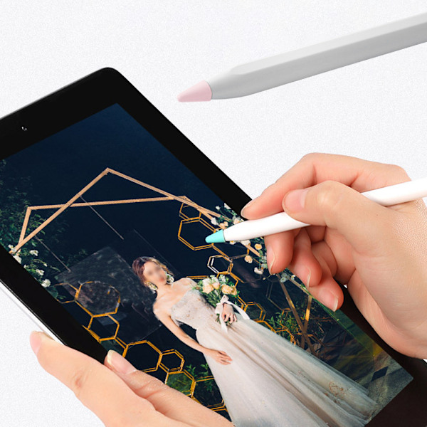 Silikonbeskyttende skrivetips Kompatibel med Apple Pencil 1. og 2. generasjon - Sklisikker og lydløs - 10 stk