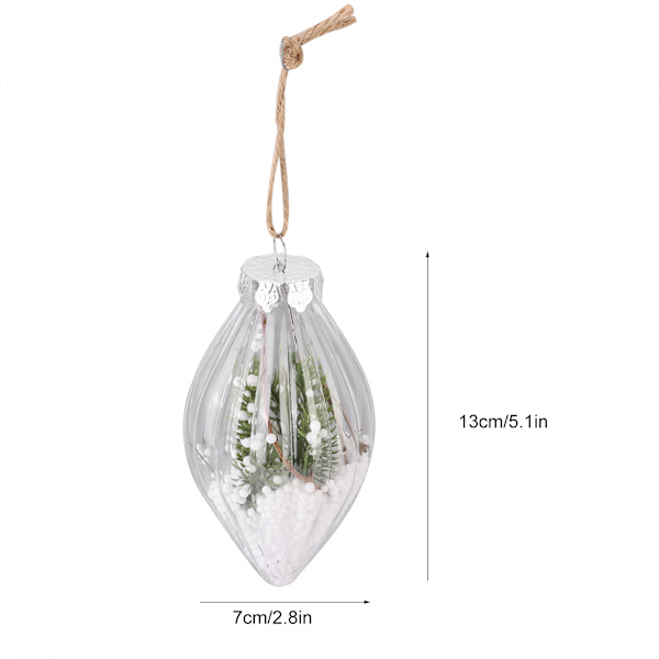 DIY Spisse Hode Vertikale Striper Juletrærkule Transparent Åpen Plast HengepyntA