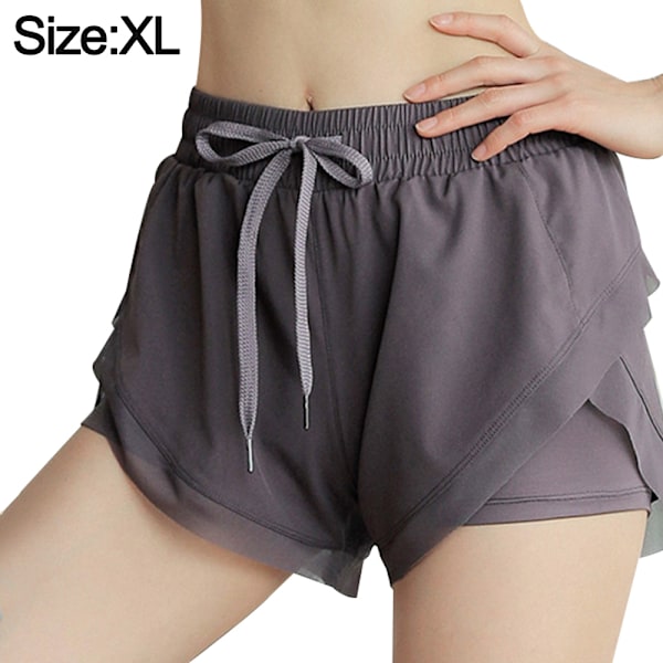 Damshorts för Löpning Lättvikts Snabbtorkande Högmidjade Tränings Sport Shorts med Fickor