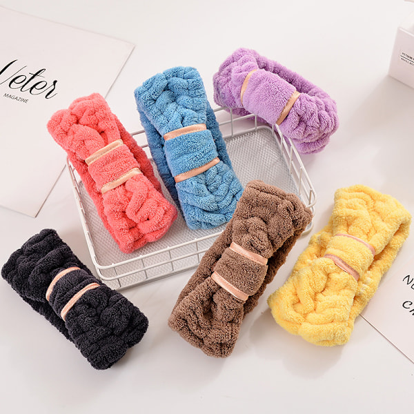 4-pak Mikrofiber Pandebånd Spa Ansigtspandebånd Makeup Pandebånd Elastisk Terry Klud Hovedbind til Kvinder Piger Vask Ansigt Makeup Brusebad Yoga Sport